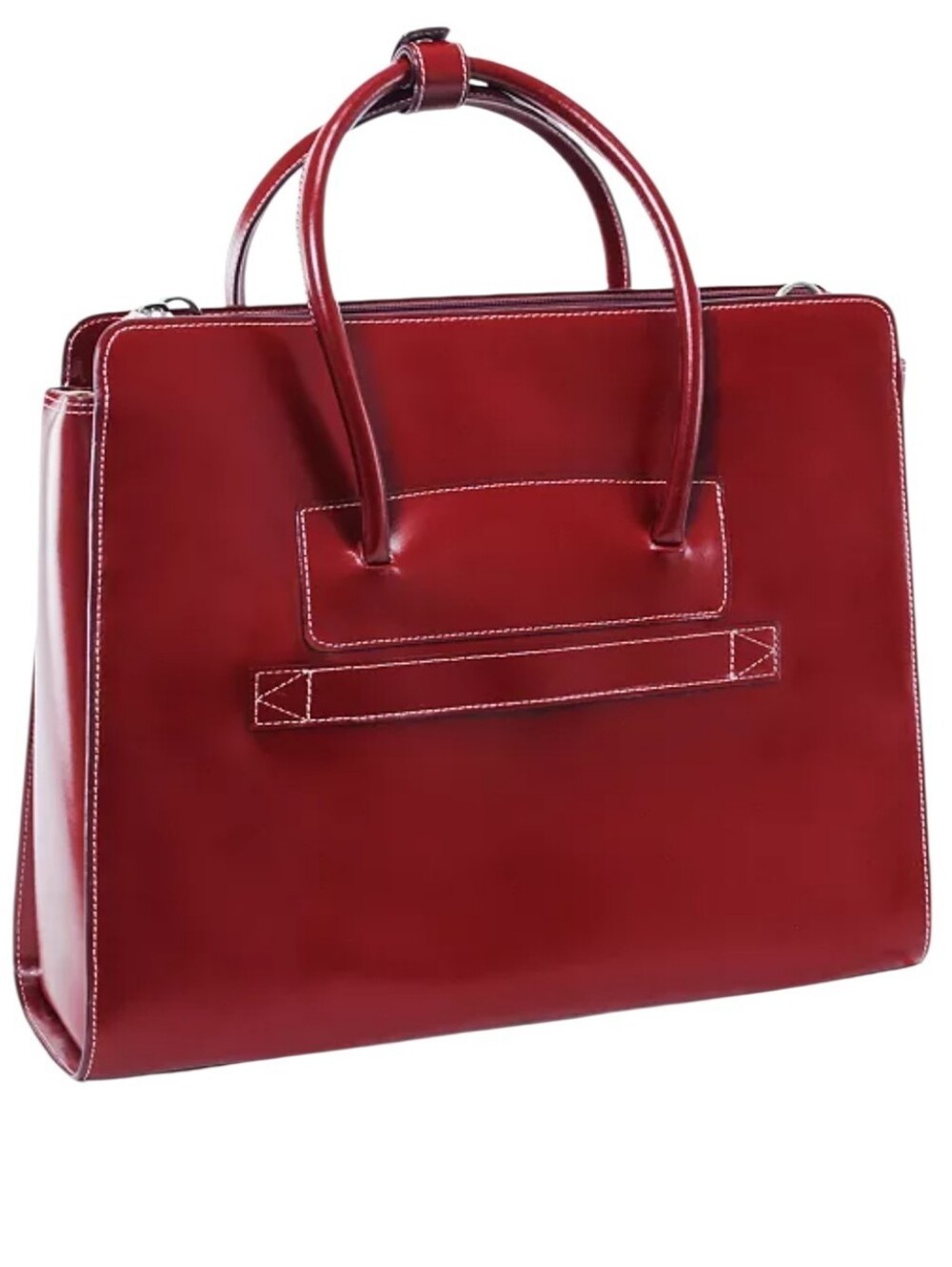 McKlein Women's Leather Briefcase Attache Bag - Wine Red - Picture 3 of 16
